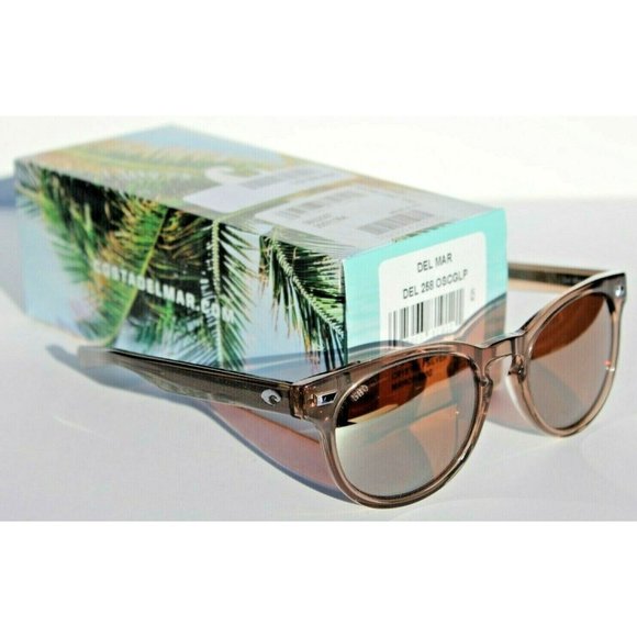 COSTA DEL MAR Del Mar POLARIZED Shiny Taupe Crystal/Copper Silver Mirror 580G main image 11